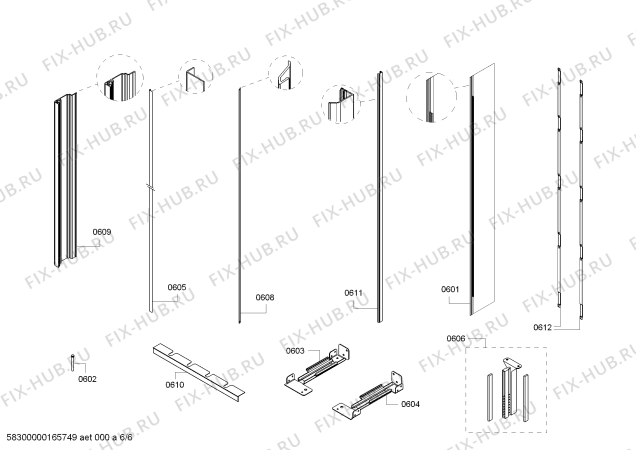 Схема №6 RC462700 с изображением Плата для холодильной камеры Bosch 00687893