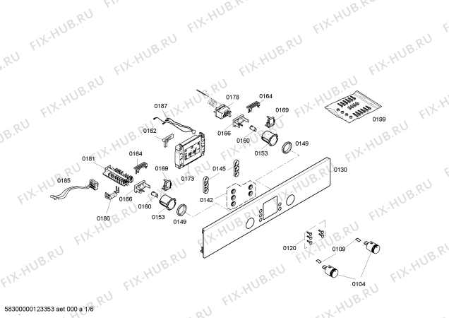 Схема №6 HB131250B с изображением Переключатель режимов для плиты (духовки) Bosch 00493367