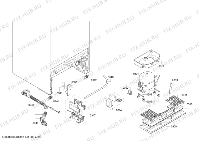 Схема №3 KSW36PI304 Bosch с изображением Дверь для холодильника Bosch 00716906