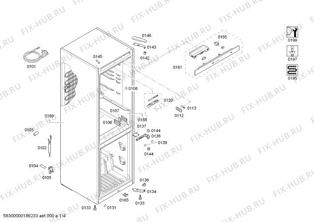 Схема №3 KG39NVI22 с изображением Дверь для холодильной камеры Siemens 00713715