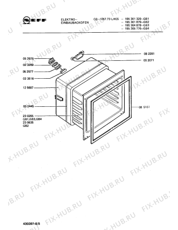 Схема №8 195301329 GB-1057.73LHCS с изображением Панель для электропечи Bosch 00114335