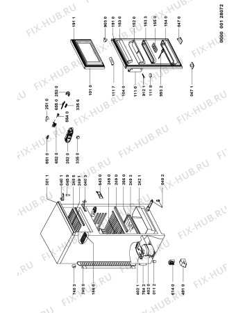 Схема №1 ARL 831/H с изображением Корпусная деталь для холодильной камеры Whirlpool 481246228385