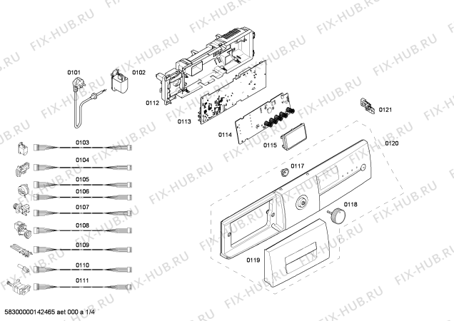 Схема №4 WM10E320EP с изображением Панель управления для стиралки Siemens 00668415