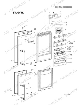 Взрыв-схема холодильника Hotpoint-Ariston SBLH202AV (F075782) - Схема узла