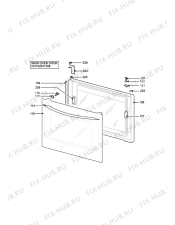 Взрыв-схема плиты (духовки) Parkinson Cowan SIG330WL (SONATA) - Схема узла H10 Main Oven Door (large)