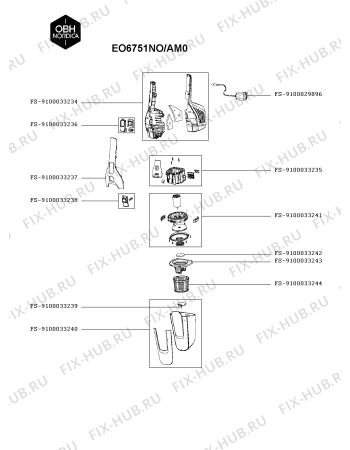 Схема №2 EO6751NO/AM0 с изображением Ручка для пылесоса Seb FS-9100035041