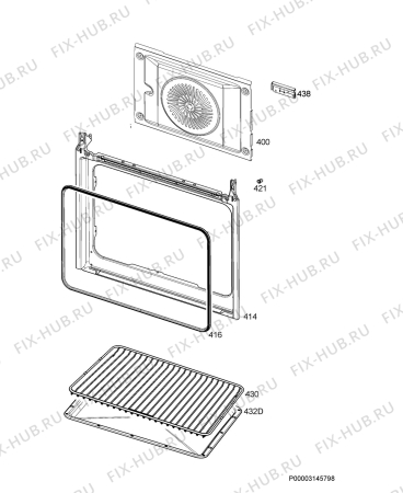 Взрыв-схема плиты (духовки) Electrolux EOB2201DOX - Схема узла Oven