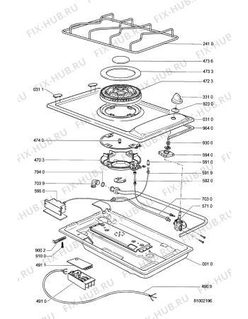 Схема №1 AKR 026/IX с изображением Петля и завес для плиты (духовки) Whirlpool 481241718886