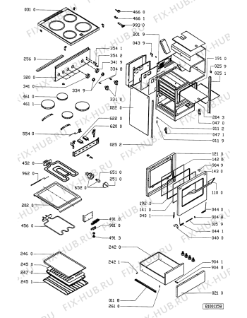 Схема №1 ACM 296 WH с изображением Элемент корпуса для холодильника Whirlpool 481945359204