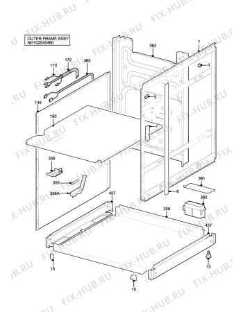 Взрыв-схема плиты (духовки) Parkinson Cowan CPLA50WN (PLAZA) - Схема узла H10 Outer Frame