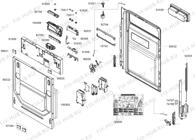 Взрыв-схема посудомоечной машины Gorenje GDV543X (435371, PMS45I) - Схема узла 02