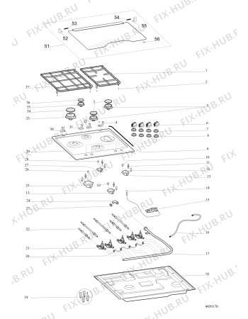 Схема №1 PK640EXHA (F082197) с изображением Запчасть для плиты (духовки) Indesit C00300889