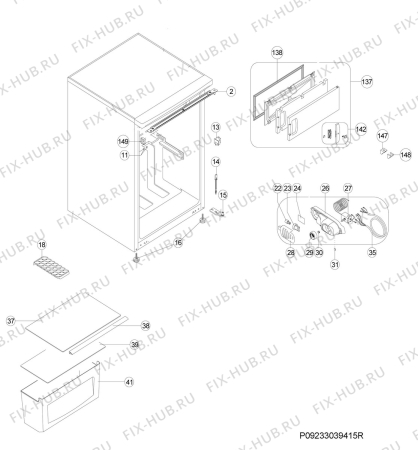 Взрыв-схема холодильника Zanussi ZRG12100SA - Схема узла Housing 001