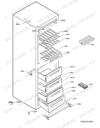 Схема №4 S92700CNM0 с изображением Блок управления для холодильника Aeg 973925817000004