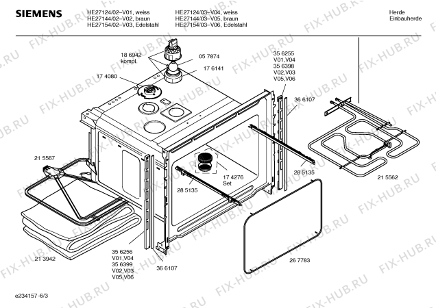 Схема №5 HE27144 с изображением Инструкция по эксплуатации для плиты (духовки) Siemens 00581072