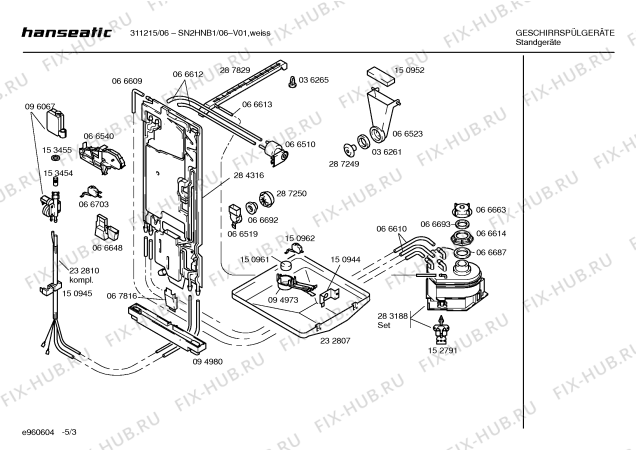 Схема №4 SN2HNB1 с изображением Панель управления для посудомоечной машины Bosch 00289277