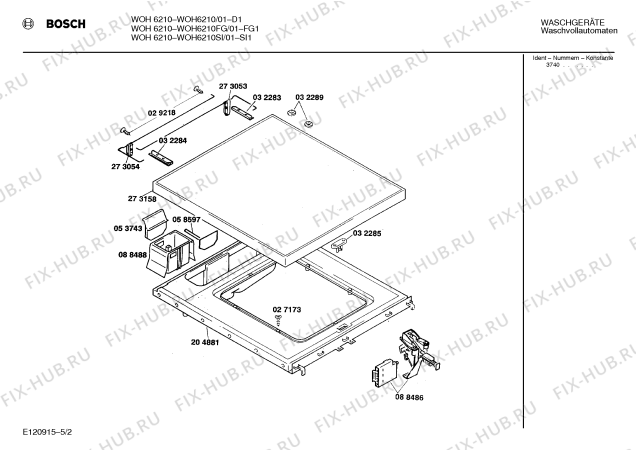 Взрыв-схема стиральной машины Bosch WOH6210FG, WOH6210 - Схема узла 02