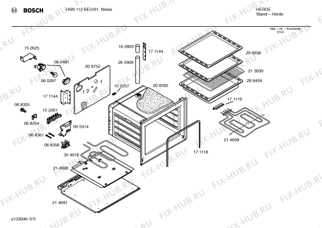 Взрыв-схема плиты (духовки) Bosch HSN112BEU - Схема узла 03