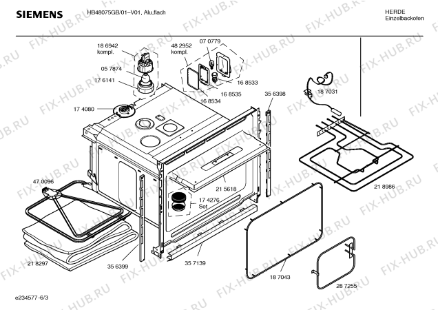 Схема №6 HB48075GB с изображением Панель управления для электропечи Siemens 00432853