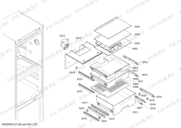 Схема №5 KG39FP00 с изображением Панель управления для холодильника Siemens 00663286