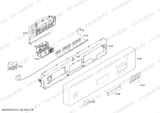 Схема №6 SHU43C06UC Bosch с изображением Панель управления для электропосудомоечной машины Bosch 00431826