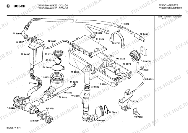 Взрыв-схема стиральной машины Bosch WIK5510 - Схема узла 04