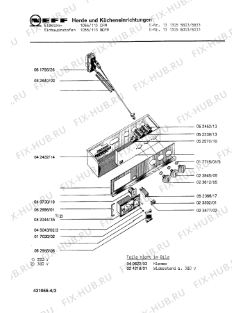 Взрыв-схема плиты (духовки) Neff 1313056003 1055/113NCFM - Схема узла 03