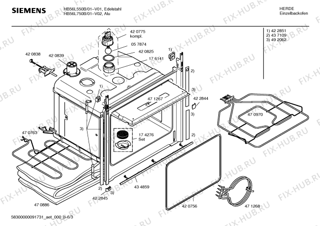 Схема №5 HB56R550B с изображением Инструкция по эксплуатации для плиты (духовки) Siemens 00588639