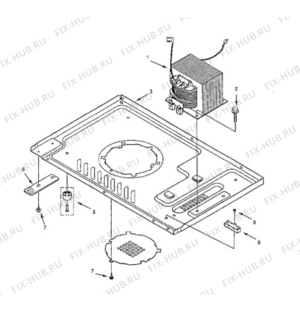 Взрыв-схема микроволновой печи Zanussi ZMJ18SG - Схема узла Chassis/Electrical