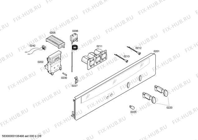 Схема №6 B1422N0GB с изображением Панель управления для плиты (духовки) Bosch 00443872
