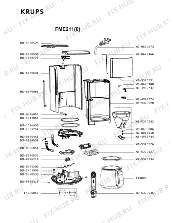 Схема №1 FME211(0) с изображением Насадка для электрокофеварки Krups MS-4999725