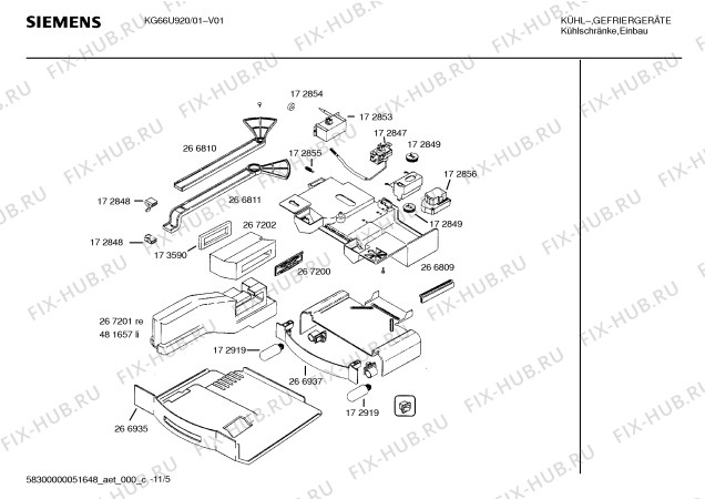 Схема №11 KG66U55 с изображением Стеклопанель для холодильника Siemens 00355789