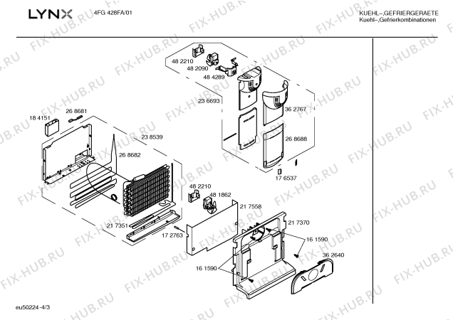 Взрыв-схема холодильника Lynx 4FG428FA - Схема узла 03