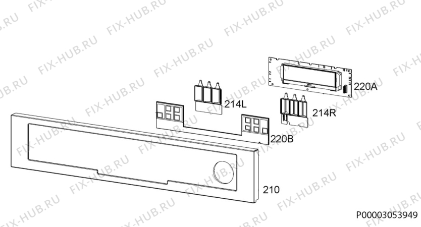 Взрыв-схема плиты (духовки) Electrolux EOB6851BAX - Схема узла Command panel 037