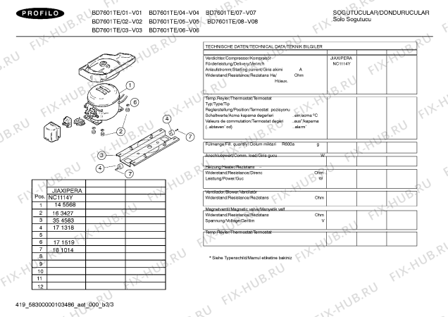 Схема №3 BD7601TE с изображением Инструкция по эксплуатации для холодильной камеры Bosch 00580547