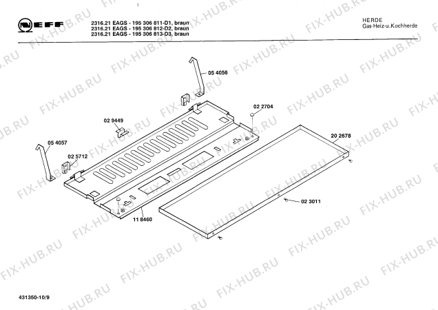 Схема №10 195306812 2316.21EAGS с изображением Панель для электропечи Bosch 00118794
