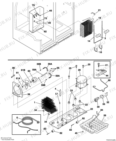 Взрыв-схема холодильника Frigidaire FRRC25V6DB1 - Схема узла Cooling system 017
