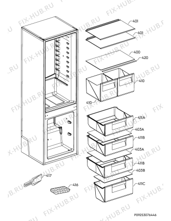 Взрыв-схема холодильника Smeg UKC3170P1 - Схема узла Internal parts