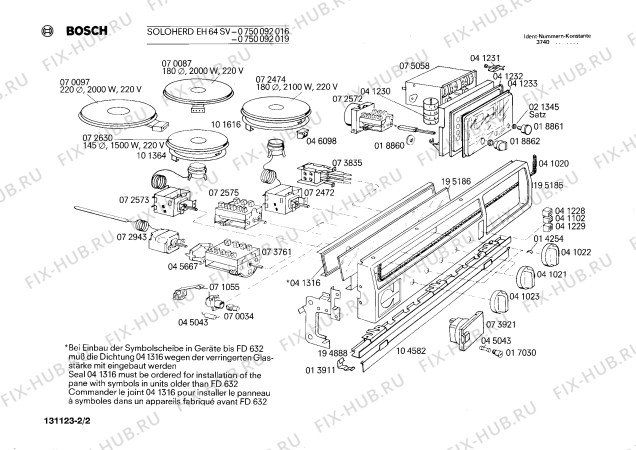 Взрыв-схема плиты (духовки) Bosch 0750092016 EH64SV - Схема узла 02