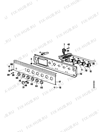 Взрыв-схема плиты (духовки) Electrolux EK6163/2 - Схема узла Command panel 037