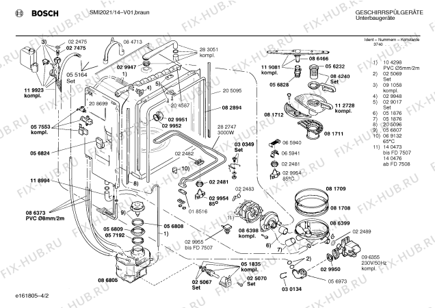 Схема №2 SMI2011GB с изображением Передняя панель для посудомойки Bosch 00287744
