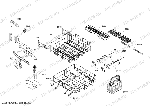 Взрыв-схема посудомоечной машины Bosch SGV45M23EU - Схема узла 06