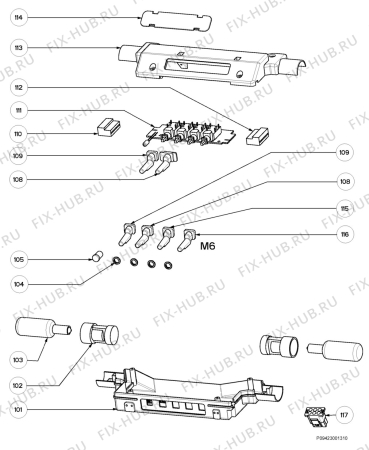 Взрыв-схема вытяжки Zanussi ZHC900W - Схема узла Section 2