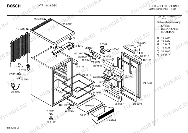 Схема №2 KTR14133GB с изображением Дверь для холодильной камеры Bosch 00240464