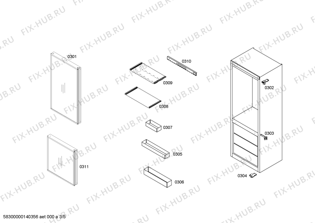 Схема №5 RB272351 с изображением Петля двери для холодильника Bosch 00651990