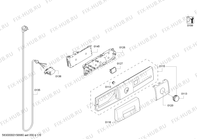 Схема №5 WM12P360GC IQ 500, 1200rpm, Made in Germany, 9KG, varioPerfect с изображением Панель управления для стиральной машины Siemens 00708320