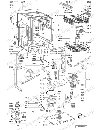 Схема №2 GSXK 7593/1 с изображением Панель для электропосудомоечной машины Whirlpool 481245372404