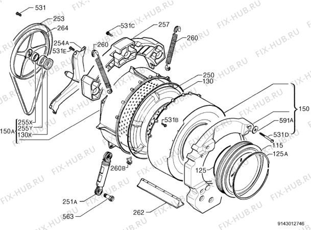 Взрыв-схема стиральной машины Lloyds 715/387-09 - Схема узла Functional parts 267