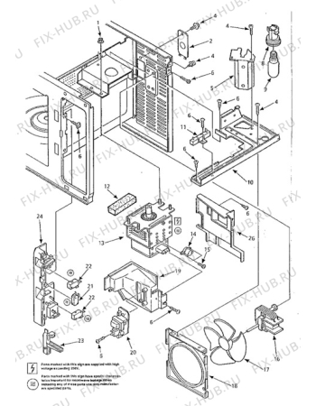 Взрыв-схема микроволновой печи Husqvarna Electrolux QN4031 - Схема узла Electrical equipment