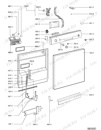 Схема №2 LPA 78 EG SL с изображением Блок управления для посудомойки Whirlpool 480140100517